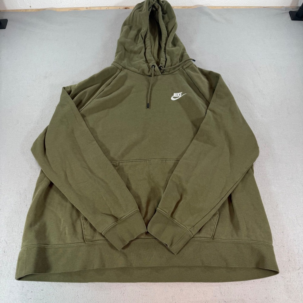 Nike Sportswear Essential Fleece Hoodie Olive Green Womens 1X